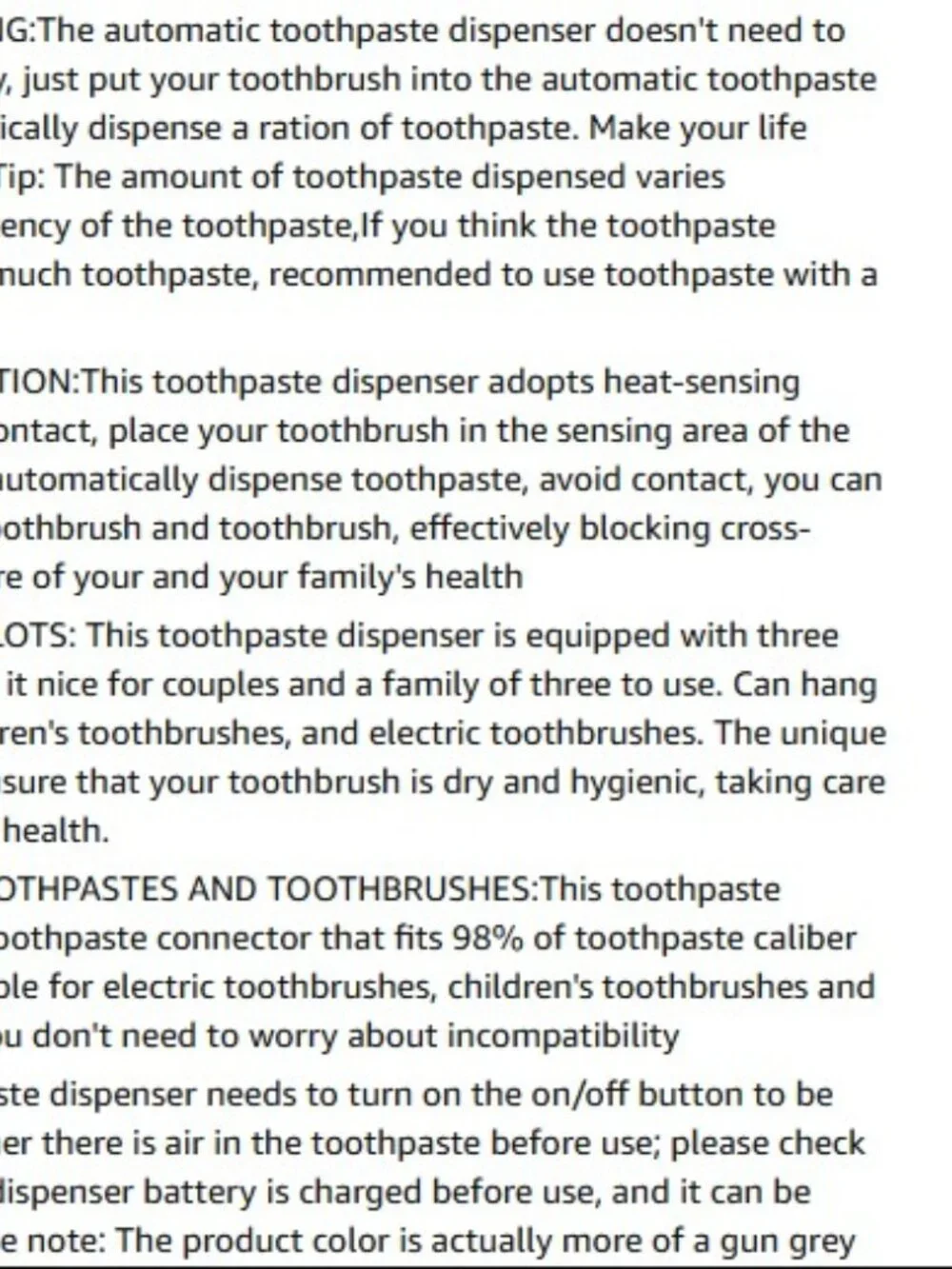Wekity Automatic Toothpaste Dispenser